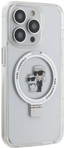 Etui Karl Lagerfeld Ring Stand Karl&Choupettte MagSafe do Apple iPhone 15 Pro Max White (KLHMP15XHMRSKCH) - obraz 4