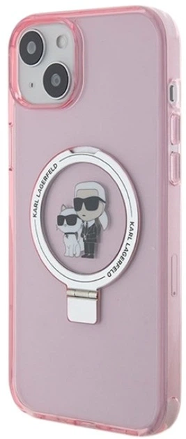 Etui Karl Lagerfeld Ring Stand Karl&Choupettte MagSafe do Apple iPhone 15/14/13 Pink (KLHMP15SHMRSKCP) - obraz 2