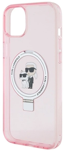Etui Karl Lagerfeld Ring Stand Karl&Choupettte MagSafe do Apple iPhone 15/14/13 Pink (KLHMP15SHMRSKCP) - obraz 6