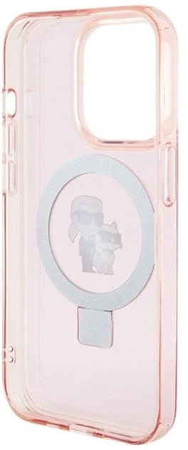 Etui Karl Lagerfeld Ring Stand Karl&Choupettte MagSafe do Apple iPhone 15 Pro Pink (KLHMP15LHMRSKCP) - obraz 6