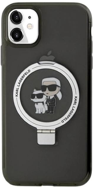 Etui Karl Lagerfeld Ring Stand Karl&Choupettte MagSafe do Apple iPhone 11/Xr Black (KLHMN61HMRSKCK) - obraz 3