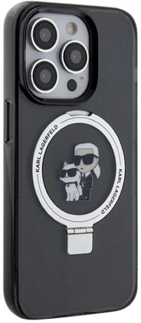 Etui Karl Lagerfeld Ring Stand Karl&Choupettte MagSafe do Apple iPhone 13 Pro Black (KLHMP13LHMRSKCK) - obraz 4
