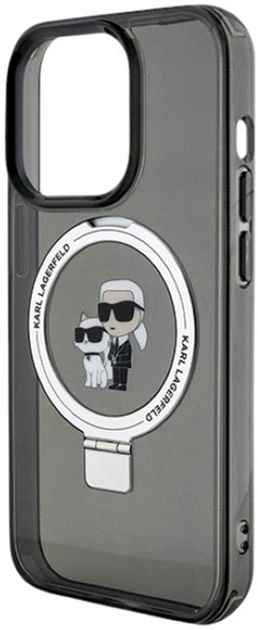 Etui Karl Lagerfeld Ring Stand Karl&Choupettte MagSafe do Apple iPhone 13 Pro Black (KLHMP13LHMRSKCK) - obraz 6