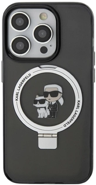 Etui Karl Lagerfeld Ring Stand Karl&Choupettte MagSafe do Apple iPhone 13 Pro Max Black (KLHMP13XHMRSKCK) - obraz 3