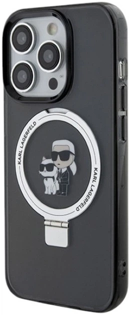 Etui Karl Lagerfeld Ring Stand Karl&Choupettte MagSafe do Apple iPhone 14 Pro Black (KLHMP14LHMRSKCK) - obraz 2