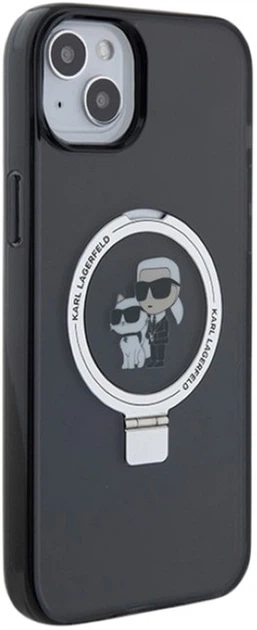 Etui Karl Lagerfeld Ring Stand Karl&Choupettte MagSafe do Apple iPhone 15/14/13 Black (KLHMP15SHMRSKCK) - obraz 4