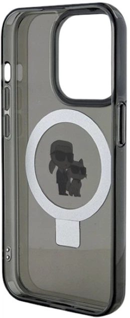 Etui Karl Lagerfeld Ring Stand Karl&Choupettte MagSafe do Apple iPhone 15 Pro Black (KLHMP15LHMRSKCK) - obraz 7