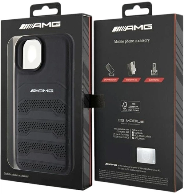 Панель AMG Leather Debossed Lines для Apple iPhone 15 Plus/14 Plus Black (AMHCP15MGSEBK) - зображення 8