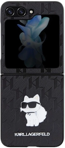 Панель Karl Lagerfeld Saffiano Monogram Choupette Pin для Samsung Galaxy Z Flip 5 Black (KLHCZF5SAPCHNPK) - зображення 2