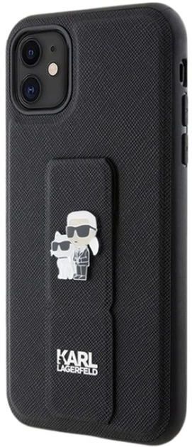 Панель Karl Lagerfeld Gripstand Saffiano Karl&Choupette Pin для Apple iPhone 15 Plus/14 Plus Black (KLHCP15MGSAKCPK) - зображення 2