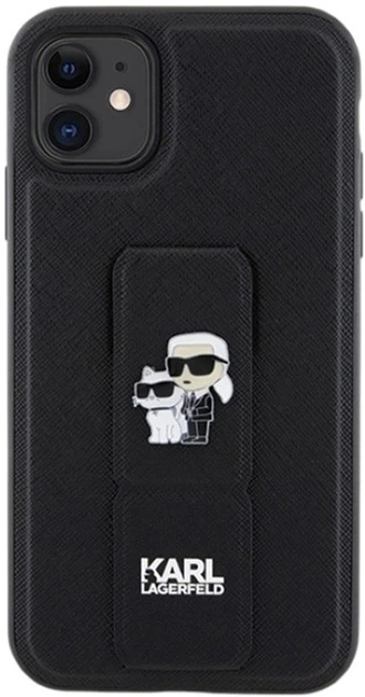 Панель Karl Lagerfeld Gripstand Saffiano Karl&Choupette Pin для Apple iPhone 15 Plus/14 Plus Black (KLHCP15MGSAKCPK) - зображення 3