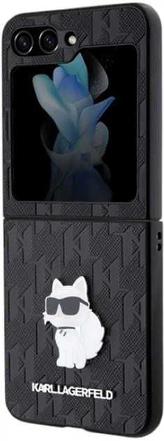 Панель Karl Lagerfeld Saffiano Monogram Choupette Pin для Samsung Galaxy Z Flip 5 Black (KLHCZF5SAPCHNPK) - зображення 6