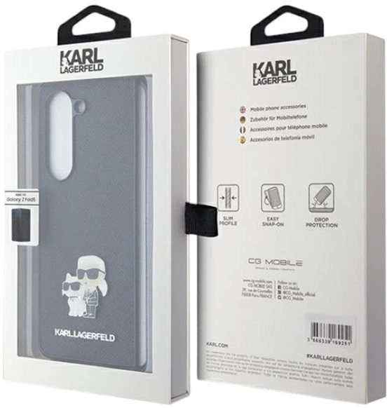Etui Karl Lagerfeld Saffiano Karl&Choupette Pin do Samsung Galaxy Z Fold 5 Black (KLHCZFD5SAKCNPK) - obraz 7