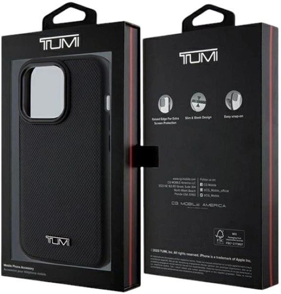 Etui Tumi Leather Balistic Pattern MagSafe do Apple iPhone 15 Pro Max Black (TUHMP15XRBAK) - obraz 8