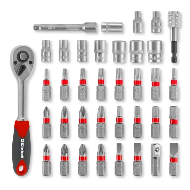 Набір біт і головок Einhell, 1/4" 4-13мм, 37шт, кейс (00124036) - Фото 5 Набір біт і головок Einhell, 1/4" 4-13мм, 37шт, кейс (00124036) - изображение 5