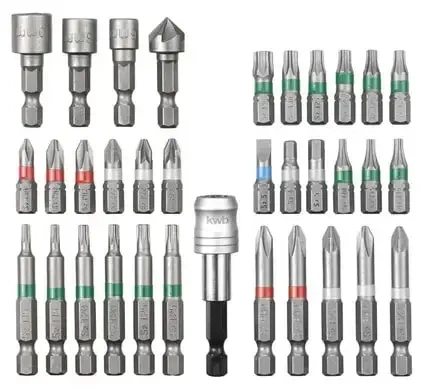 Біти Einhell KWB, набір 34шт, 1/4", бітотримач, торцеві головки 3шт, зенківка, SL,PH,PZ,H,T, кейс (00124035) - Фото 3 Біти Einhell KWB, набір 34шт, 1/4", бітотримач, торцеві головки 3шт, зенківка, SL,PH,PZ,H,T, кейс (00124035) - изображение 3