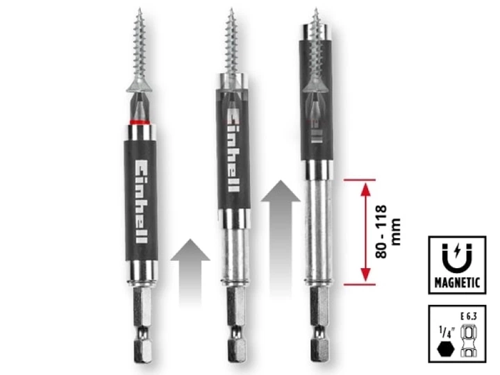 Біти Einhell, набір 42шт, HEX, PH, PZ, Torx, 50мм, кейс (00124871) - Фото 7 Біти Einhell, набір 42шт, HEX, PH, PZ, Torx, 50мм, кейс (00124871) - изображение 7