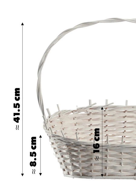 Кошик плетений подарунковий Kadax Mede 19 х 31 см Білий K9150 (5903699485019) - зображення 6
