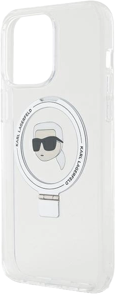 Панель Karl Lagerfeld Ring Stand Karl Head MagSafe для Apple iPhone 15 Pro Max White (KLHMP15XHMRSKHH) - зображення 5