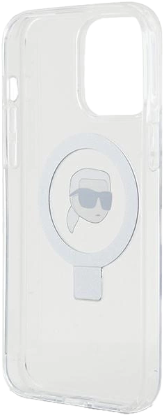 Панель Karl Lagerfeld Ring Stand Karl Head MagSafe для Apple iPhone 15 Pro Max White (KLHMP15XHMRSKHH) - зображення 6