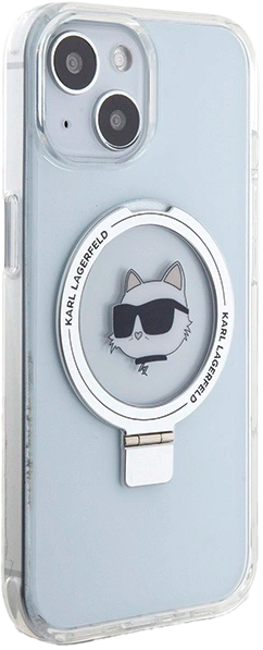 Панель Karl Lagerfeld Ring Stand Choupette Head MagSafe для Apple iPhone 15 Plus/14 Plus White (KLHMP15MHMRSCHH) - зображення 3
