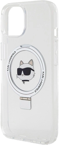 Панель Karl Lagerfeld Ring Stand Choupette Head MagSafe для Apple iPhone 15 Plus/14 Plus White (KLHMP15MHMRSCHH) - зображення 5
