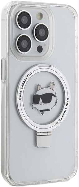 Etui Karl Lagerfeld Ring Stand Choupette Head MagSafe do Apple iPhone 15 Pro Max White (KLHMP15XHMRSCHH) - obraz 3