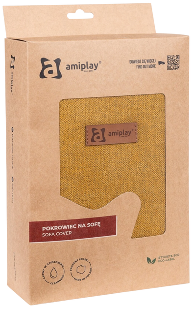 Чохол Amiplay для лежанки Moni розмір M Жовтий (5907563304635) - зображення 1