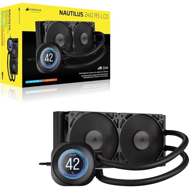 Система водяного охолодження Corsair Nautilus 240 RS LCD (CW-9061031-WW) - Фото 1 Система водяного охолодження Corsair Nautilus 240 RS LCD (CW-9061031-WW) - зображення 1