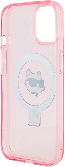 Etui Karl Lagerfeld Ring Stand Choupette Head MagSafe do Apple iPhone 15/14/13 Pink (KLHMP15SHMRSCHP) - obraz 7