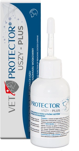 Płyn do czyszczenia uszu JM Sante Pharma Vet Protector Uszy-Plus dla psów i kotów 50 ml (5902596718367) - obraz 2