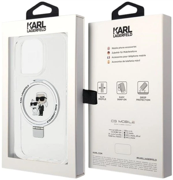 Etui Karl Lagerfeld Ring Stand Karl&Choupettte MagSafe do Apple iPhone 13 Pro Max White (KLHMP13XHMRSKCH) - obraz 6
