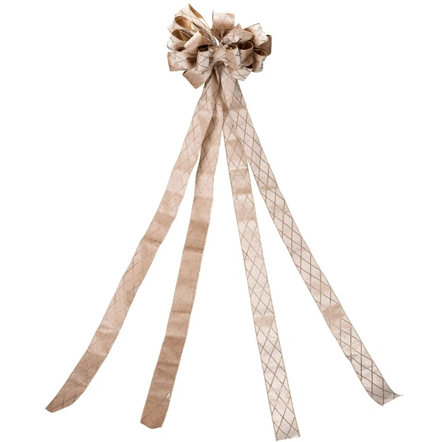 Декоративний бант Home Styling Collection 839566 на ялинку 130 x 33 см Бежевий (8721037679886) - зображення 3