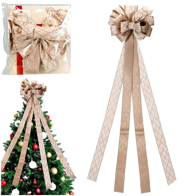 Декоративний бант Home Styling Collection 839566 на ялинку 130 x 33 см Бежевий (8721037679886) - зображення 5