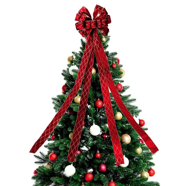 Kokarda dekoracyjna Home Styling Collection 839567 na choinkę 130 x 33 cm Czerwona (8721037684422) - obraz 2