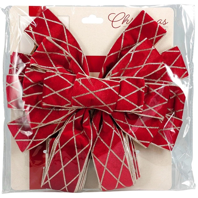 Kokarda dekoracyjna Home Styling Collection 839567 na choinkę 130 x 33 cm Czerwona (8721037684422) - obraz 4