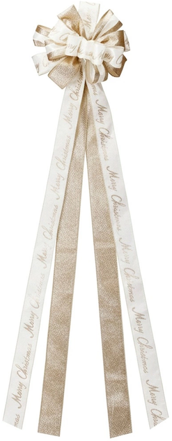 Декоративний бант Home Styling Collection 839565 на ялинку 130 x 33 см Кремова (8721037684408) - зображення 1