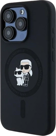Панель Karl Lagerfeld Silicone Karl & Choupette Ring MagSafe для iPhone 15 Pro Black (3666339254063) - зображення 2