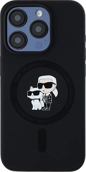 Панель Karl Lagerfeld Silicone Karl & Choupette Ring MagSafe для iPhone 15 Pro Black (3666339254063) - зображення 3