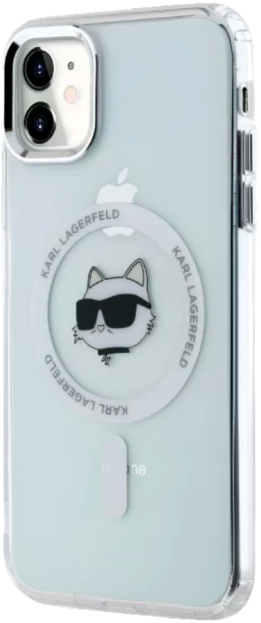 Etui Karl Lagerfeld IML Metal Choupette Head MagSafe do Apple iPhone 11/Xr White (KLHMN61HLSCHH) - obraz 2