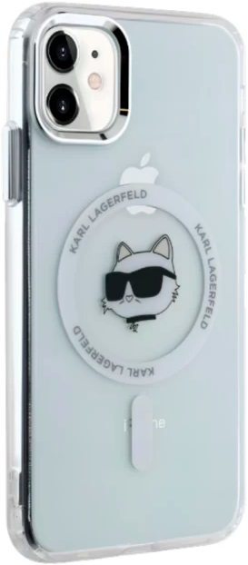Etui Karl Lagerfeld IML Metal Choupette Head MagSafe do Apple iPhone 11/Xr White (KLHMN61HLSCHH) - obraz 4