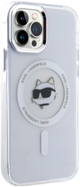 Etui Karl Lagerfeld IML Metal Choupette Head MagSafe do Apple iPhone 12/ 12 Pro White (KLHMP12MHLSCHH) - obraz 3