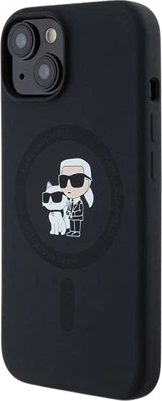 Панель Karl Lagerfeld Silicone Karl & Choupette Ring MagSafe для iPhone 15 Plus / 14 Plus Black (3666339254056) - зображення 2