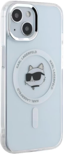 Панель Karl Lagerfeld IML Metal Choupette Head MagSafe do Apple iPhone 15 Plus White (KLHMP15MHLSCHH) - зображення 4