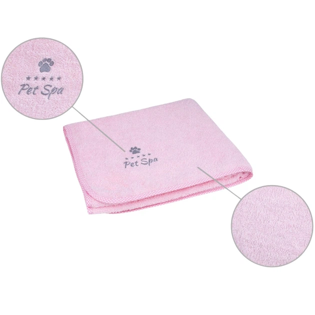 Ręcznik kąpielowy Amiplay dla psa spa M 94 x 58 cm Różowy (5907563272934) - obraz 2