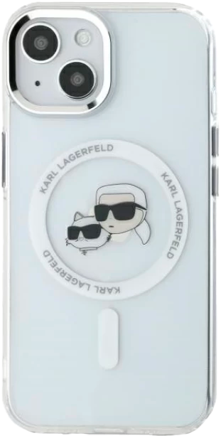Etui Karl Lagerfeld IML Metal Karl&Choupette Head MagSafe do Apple iPhone 14 White (KLHMP14SHLSKCH) - obraz 3
