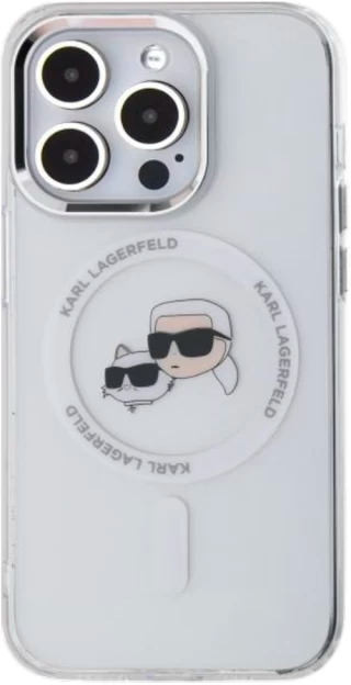 Панель Karl Lagerfeld IML Metal Karl&Choupette Head MagSafe do Apple iPhone 14 Pro White (KLHMP14LHLSKCH) - зображення 2
