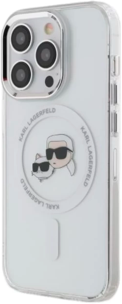 Панель Karl Lagerfeld IML Metal Karl&Choupette Head MagSafe do Apple iPhone 15 Pro White (KLHMP15LHLSKCH) - зображення 2