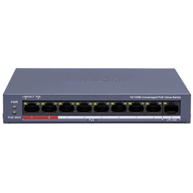 Коммутатор 9 портов неуправляемый Hikvision DS-3E0109P-E/M(C) POE - Фото 1 Коммутатор 9 портов неуправляемый Hikvision DS-3E0109P-E/M(C) POE - изображение 1