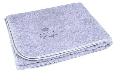 Ręcznik kąpielowy Amiplay dla psa spa L 124 x 70 cm Szary (5907563272941) - obraz 1